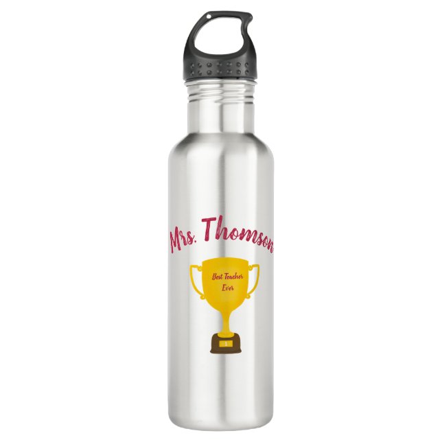 Personalised teacher gift, Best teacher ever 710 Ml Water Bottle (Front)