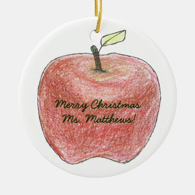 Personalised teacher gift Christmas ornament (Front)