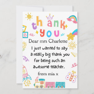 Personalised Teacher Gift, Teacher Gift, Bee Frien Holiday Card