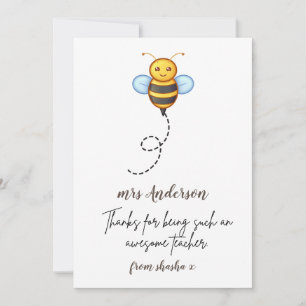 Personalised Teacher Gift, Teacher Gift, Bee Frien Holiday Card