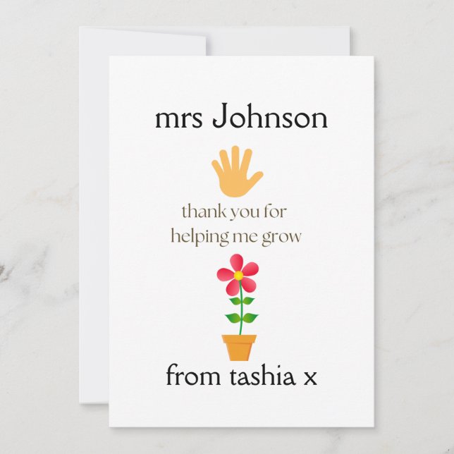 Personalised Teacher Gift, Teacher Gift, Bee Frien Thank You Card (Front)