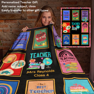 Personalised Teacher Gifts Appreciation Thank You Sherpa Blanket