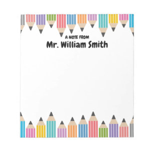 Personalised Teacher Grad Job Gift Back to School Notepad