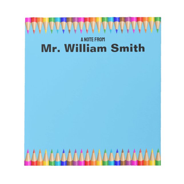 Personalised Teacher Grad Job Gift Back to School Notepad (Front)