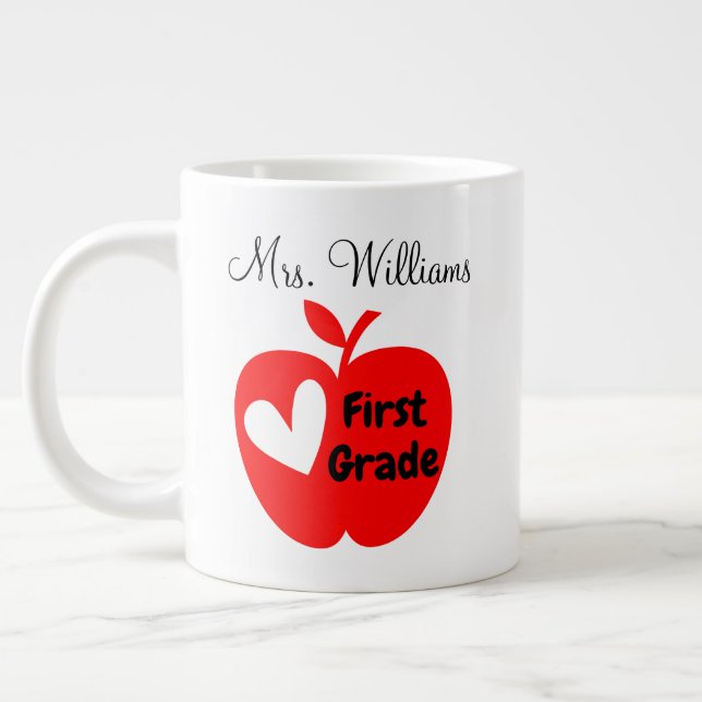 Personalised Teacher Graduation Gift Back 2 School Large Coffee Mug (Left)