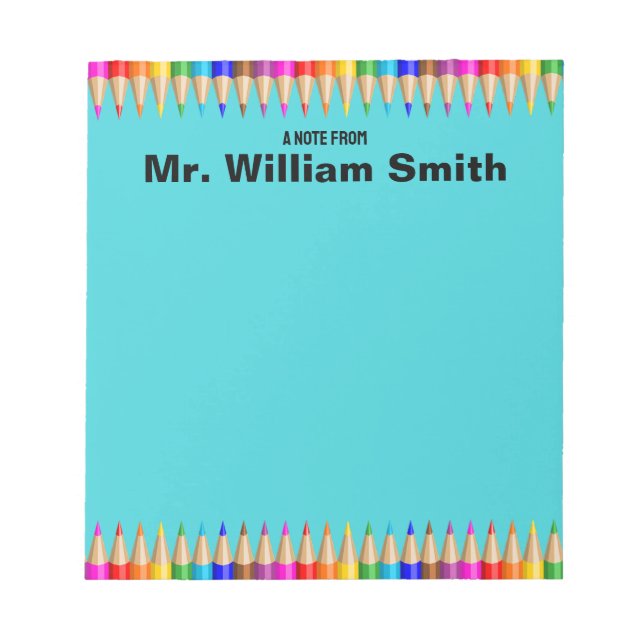 Personalised Teacher Graduation Gift Back 2 School Notepad (Front)