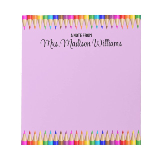 Personalised Teacher Graduation Gift Back 2 School Notepad (Front)