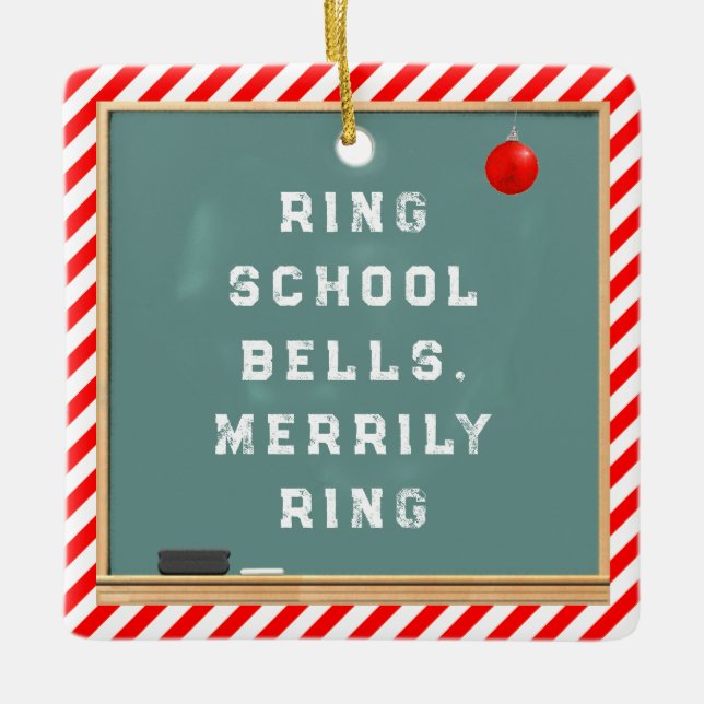 Personalised Teacher Holiday Gift Ceramic Ornament (Front)