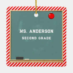 Personalised Teacher Holiday Gift Ceramic Ornament