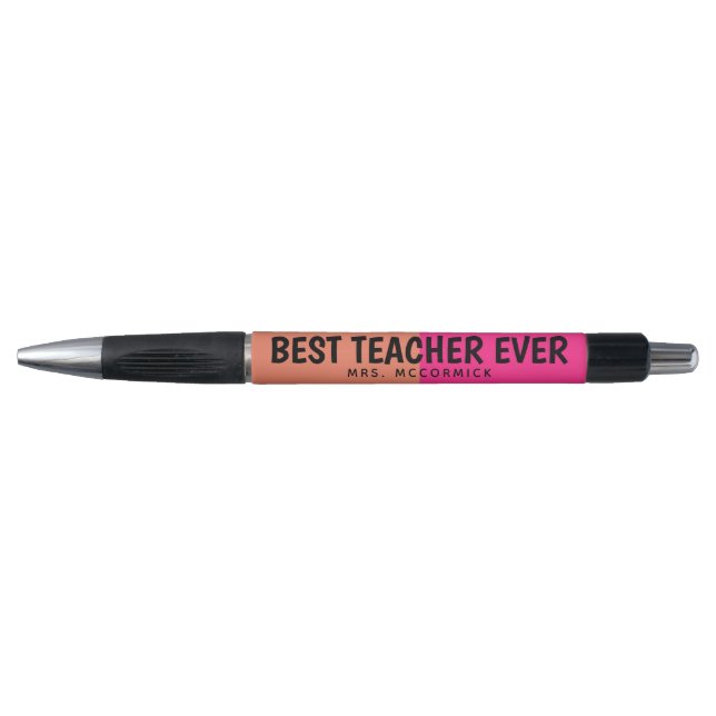 Personalised Teacher Hot Pink Orange Colourful (Front)