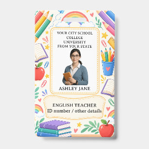 Personalised Teacher ID Badge School Staff