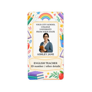 Personalised Teacher ID Badge School Staff Label
