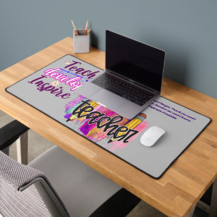 Personalised Teacher inspirational quotes Desk Mat
