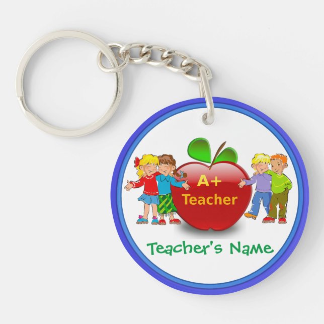 Personalised Teacher Keychains with Teacher's NAME (Front)