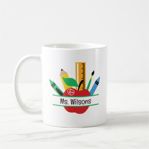 Personalised Teacher Name Apple Classroom Coffee Mug