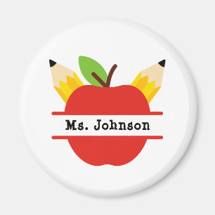 Personalised Teacher Name Apple Magnet