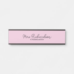 Personalised Teacher Name Grade Simple Modern Door Sign