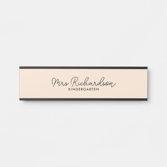 Personalised Teacher Name Grade Simple Modern Door Sign (Front)