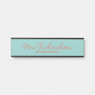 Personalised Teacher Name Grade Simple Modern Door Sign