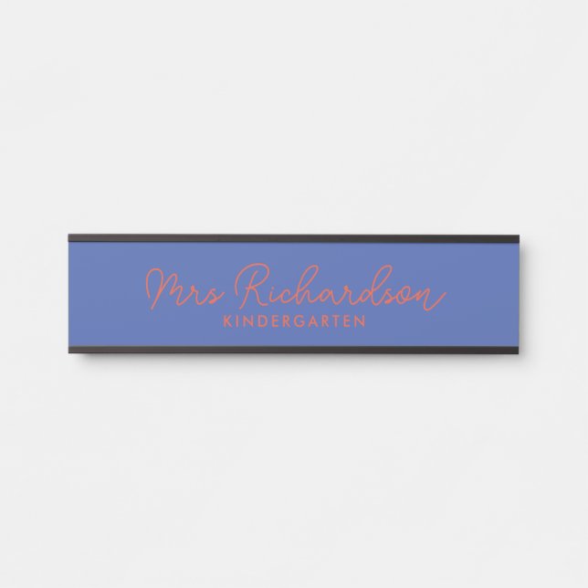 Personalised Teacher Name Grade Simple Modern Door Sign (Front)