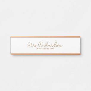 Personalised Teacher Name Grade Simple Modern Door Sign