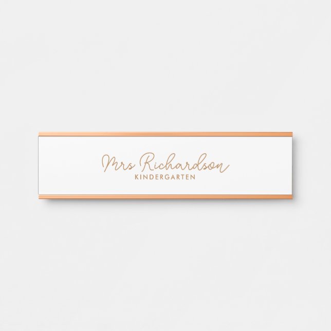Personalised Teacher Name Grade Simple Modern Door Sign (Front)