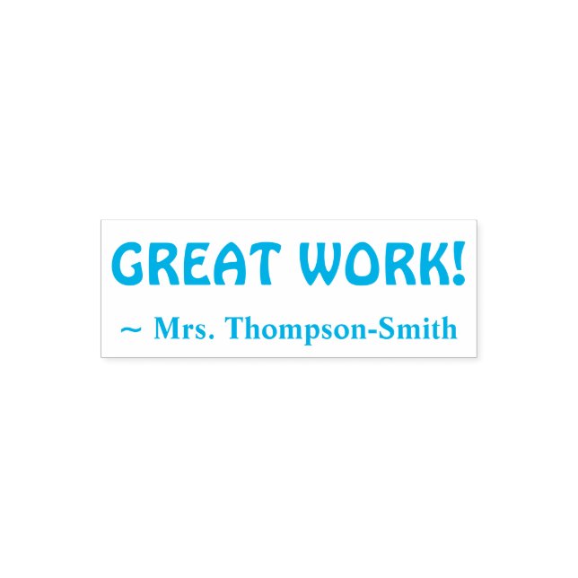 Personalised Teacher Name + "GREAT WORK!" Self-inking Stamp (Design)