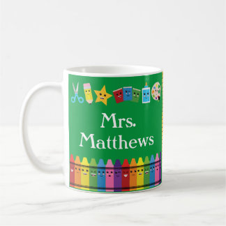 Personalised Teacher Name Kawaii Coffee Mug