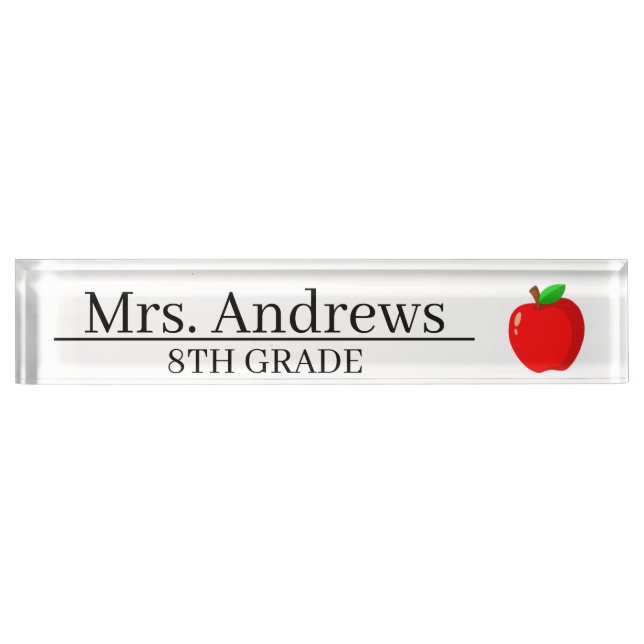 Personalised Teacher Name Nameplate (Front)