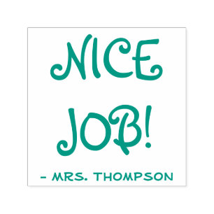 Personalised Teacher Name + "NICE JOB!" Self-inking Stamp