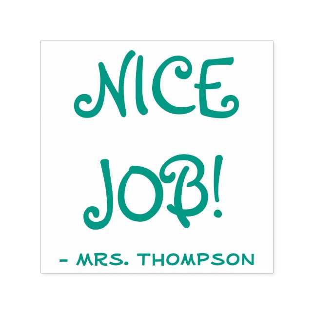 Personalised Teacher Name + "NICE JOB!" Self-inking Stamp (Design)