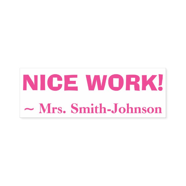 Personalised Teacher Name + "NICE WORK!" Self-inking Stamp (Design)