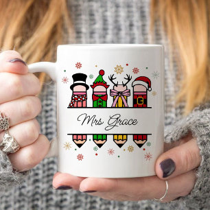 Personalised Teacher Name Pencil, Christmas gift  Coffee Mug