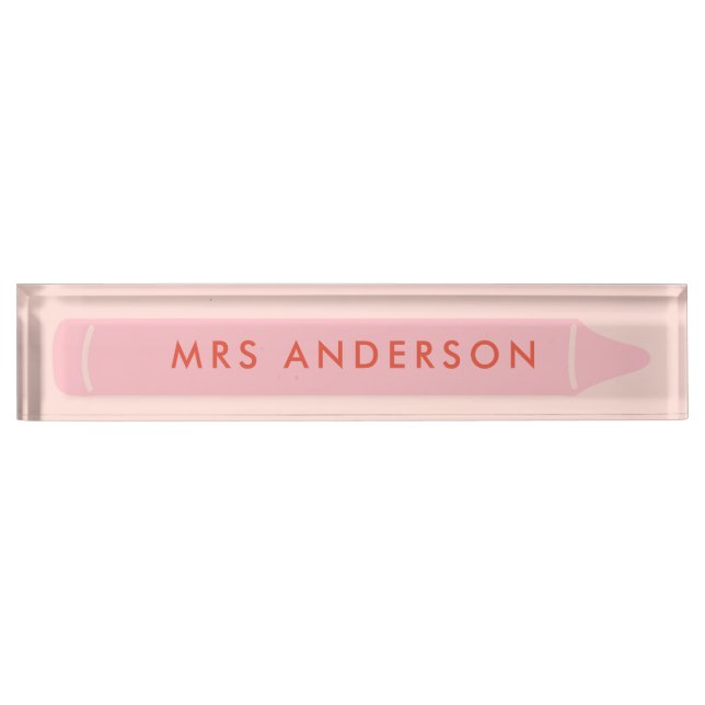 Personalised Teacher Name Pencil Modern Class Desk Nameplate (Front)