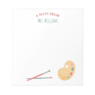 Personalised Teacher Notepad Art Palette