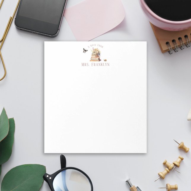 Personalised teacher notepad Book Wildflower  (Creator Uploaded)