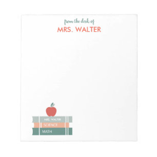 Personalised Teacher Notepad Books and Apple