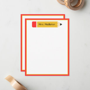 Personalised Teacher Pencil Card