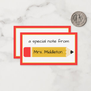Personalised Teacher Pencil Card
