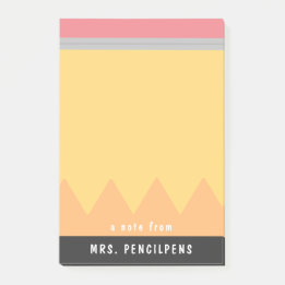 Personalised Teacher Pencil Style Post-it Notes