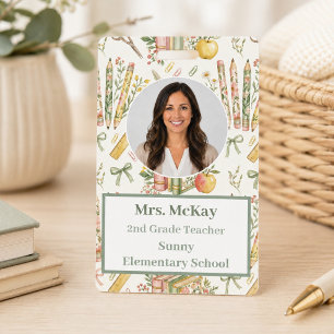 Personalised Teacher Photo ID Badge Double Sided