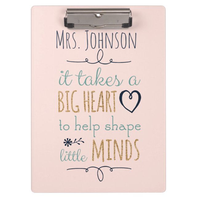 Personalised Teacher Quote Clipboard (Front)