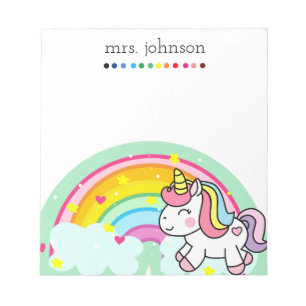 Personalised Teacher Rainbow Pencil Notepad