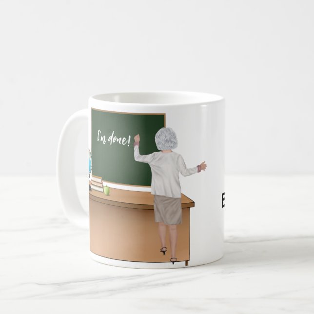 Personalised Teacher Retirement Gift Mug (Front Left)