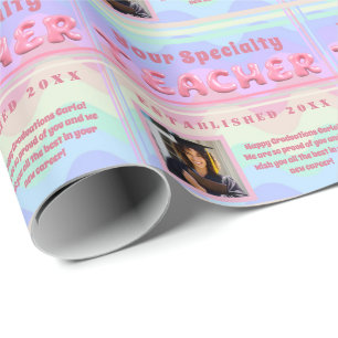 Personalised Teacher Speciality Graduation Photo Wrapping Paper