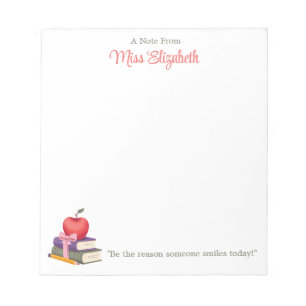 Personalised Teacher Stationery Cute Modern Chic Notepad