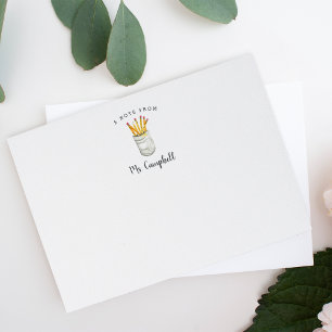 Personalised Teacher Stationery Flat Card