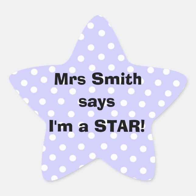 Personalised Teacher stickers -  I'm a star (Front)