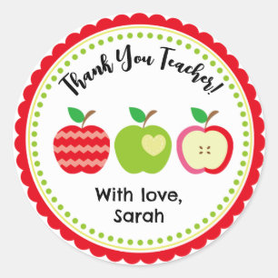Personalised Teacher Stickers - Three Apples