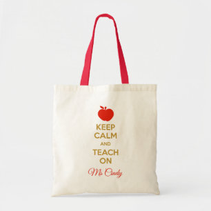 Personalised Teacher Tote Bag (Keep Calm Teach On)